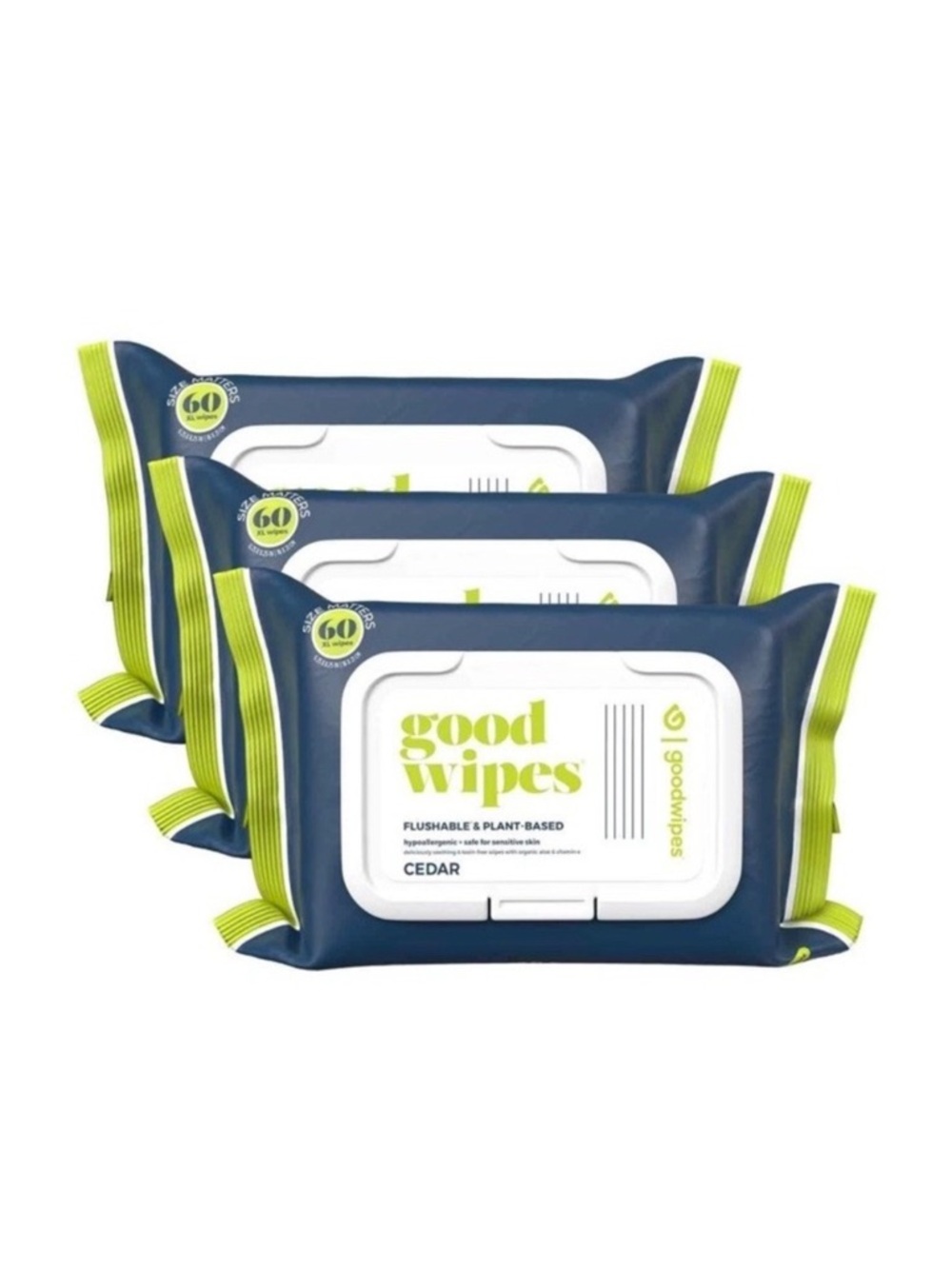 Goodwipes Cedar Flushable Plant-Based Wipes - Pack of 5